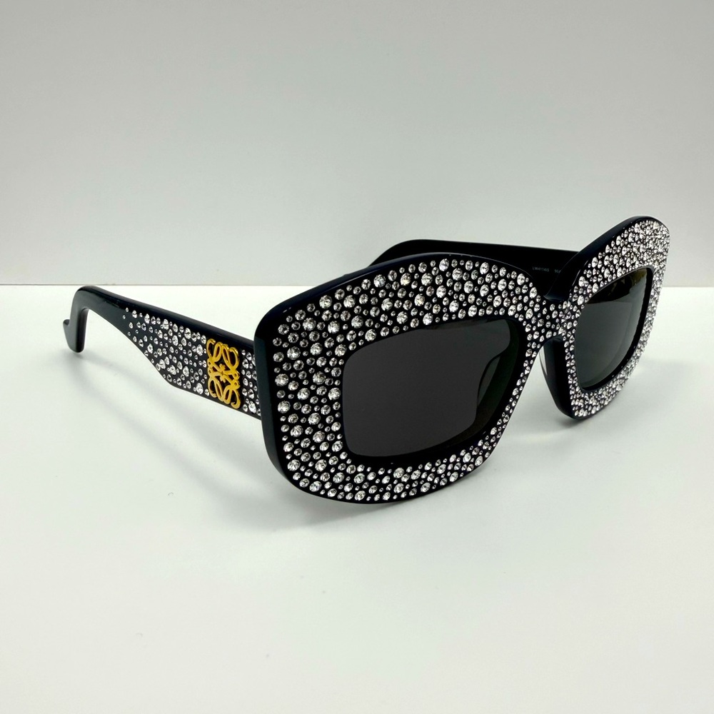 Loewe LW4114IS 90A Crystal Studded Navy Blue Sunglasses